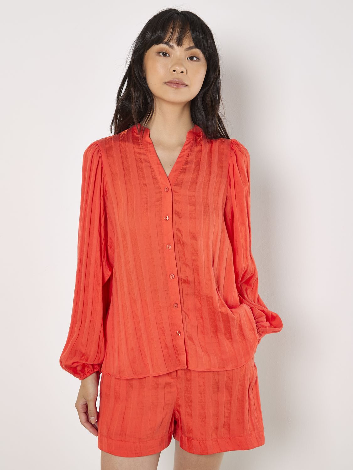 Grandad Collar Stripe Shirt