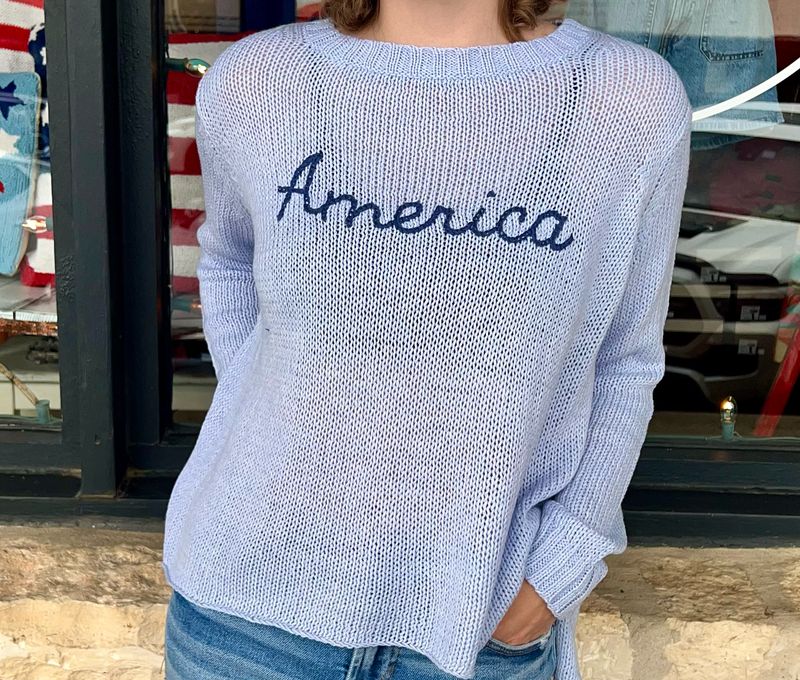  America Crew Cotton-Blue