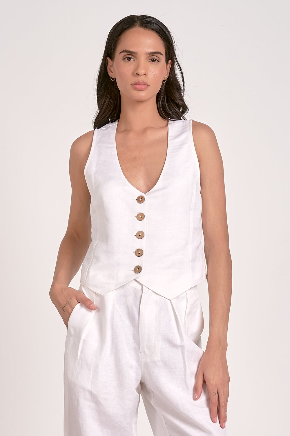 White Halter Vest