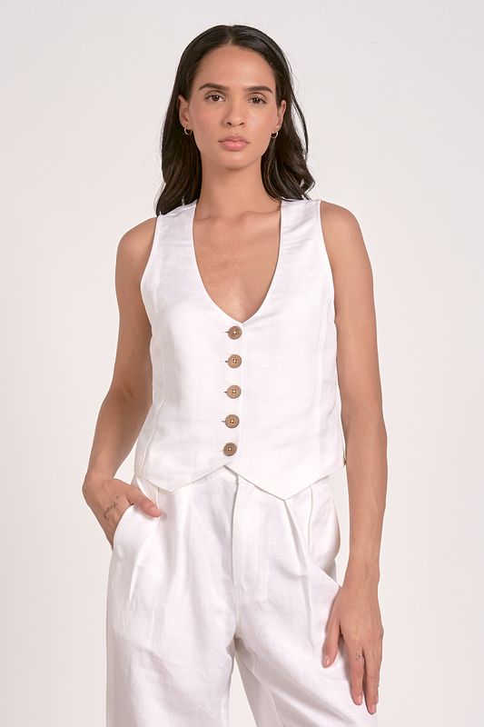 White Halter Vest