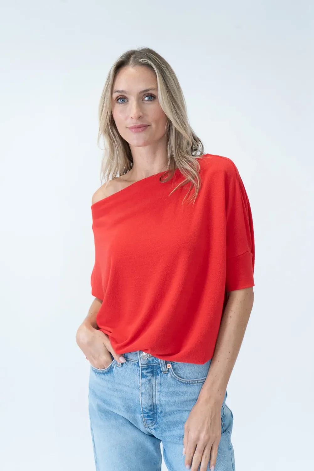 Short Sleeve Red Anywhere Top
