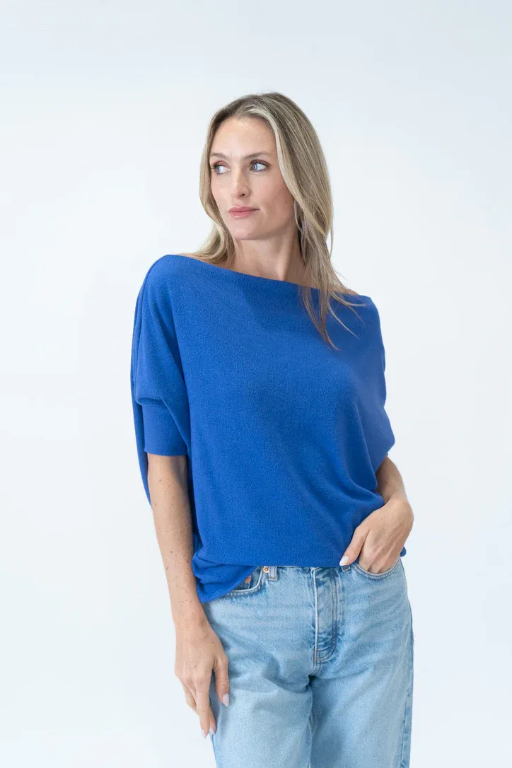 Short Sleeve Berry Blue Anywhere Top