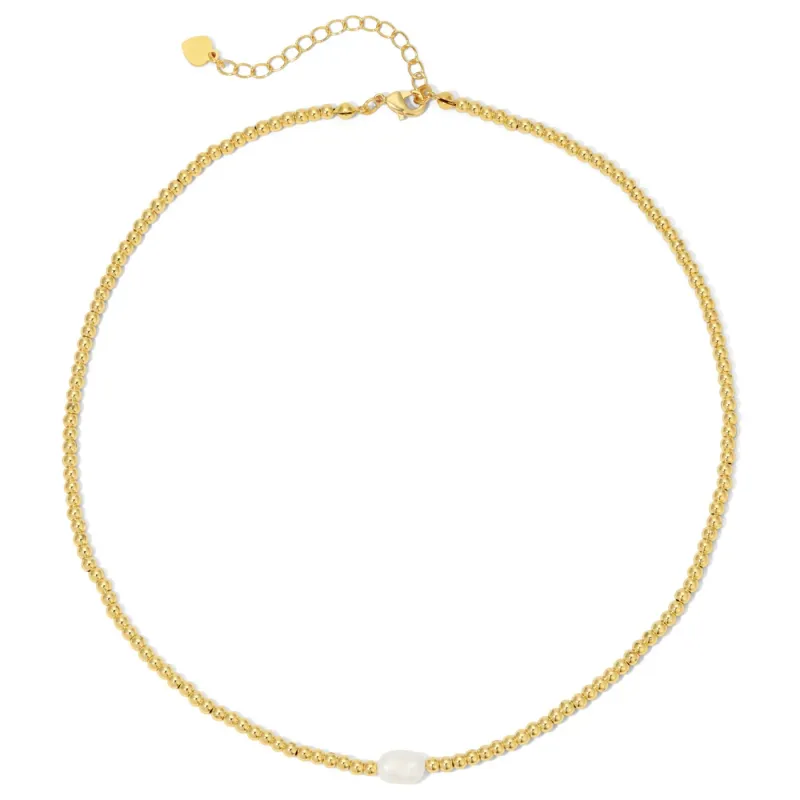Beaded Necklace with Pearl