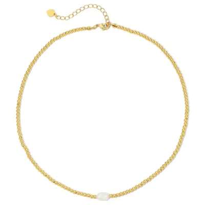 Beaded Necklace with Pearl