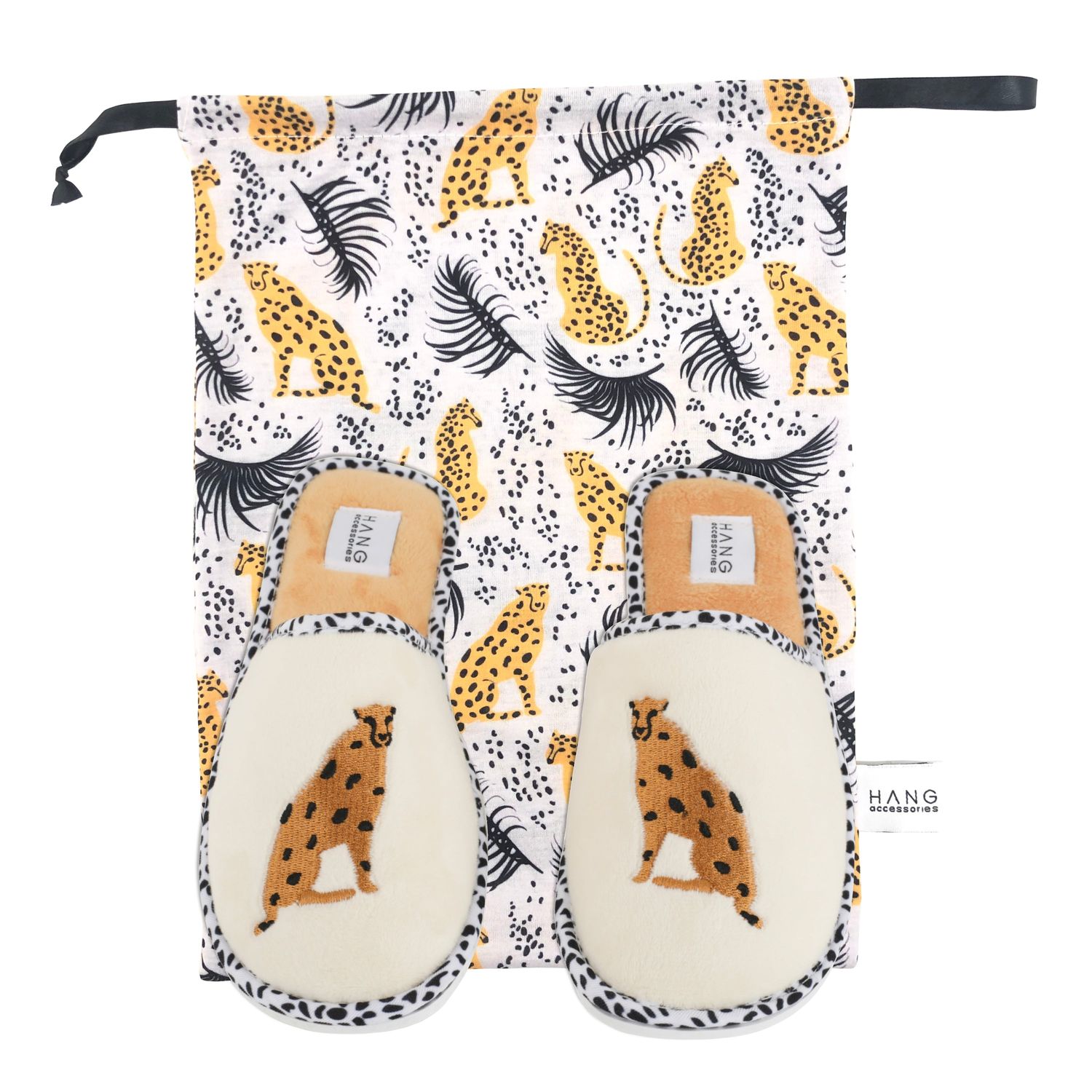 Cheetah Slippers w/Bag