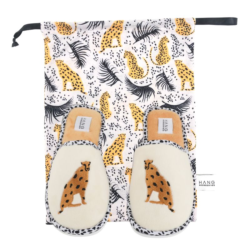 Cheetah Slippers w/Bag