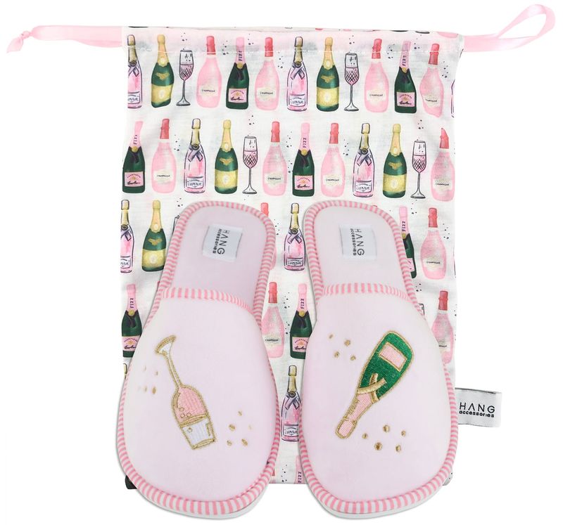 Champagne Slippers w/Bag