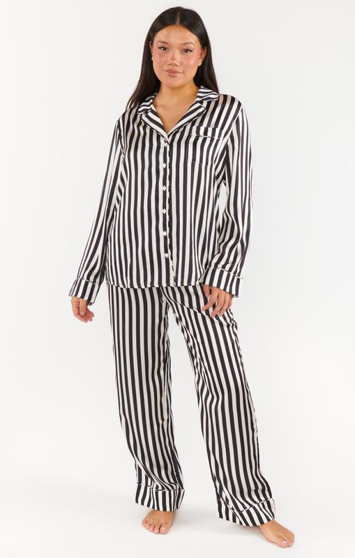 Midnight Stripe Silky Pajamas