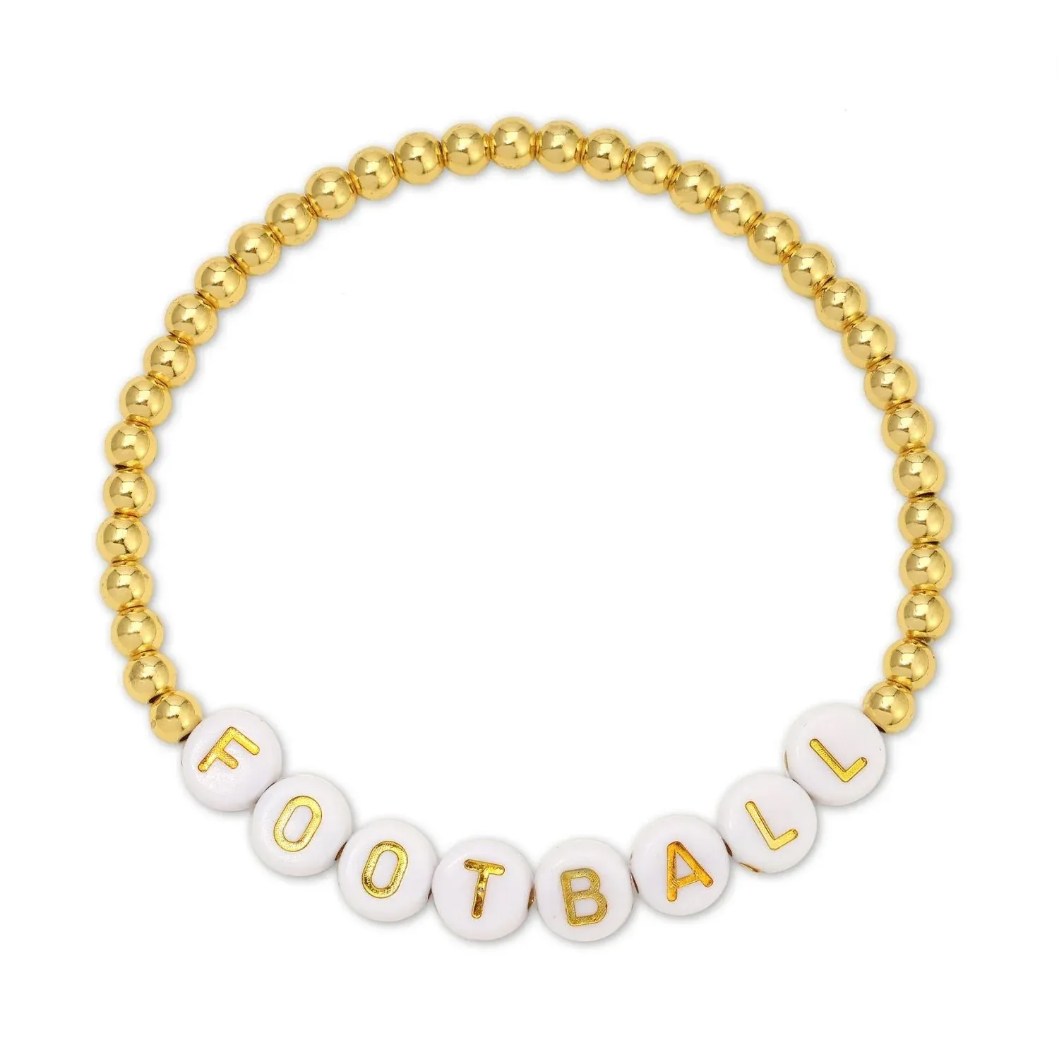 Football beaded bracelet