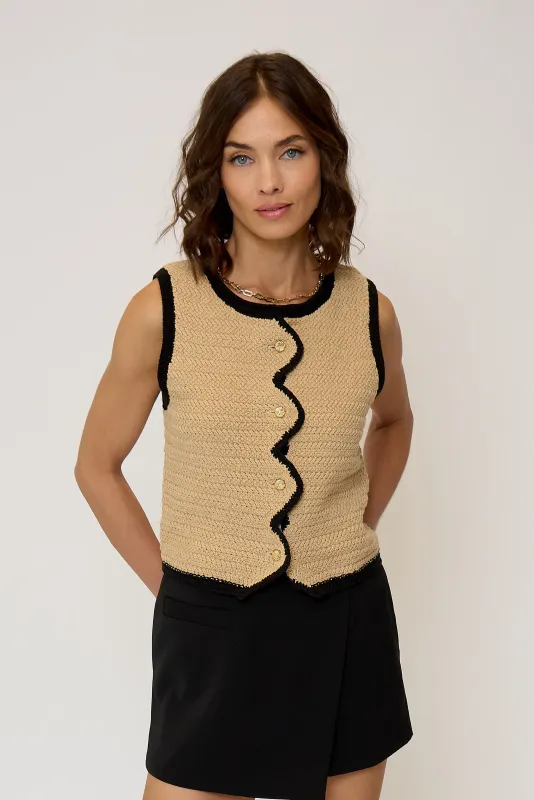 Rose Scalloped Edge Tank