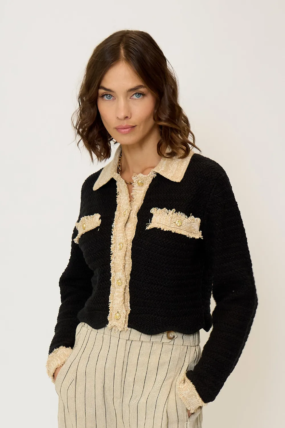 Rose Scalloped Edge Sweater