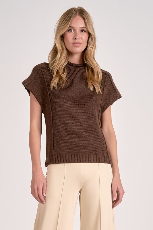 S/S Crew Neck Cocoa Sweater