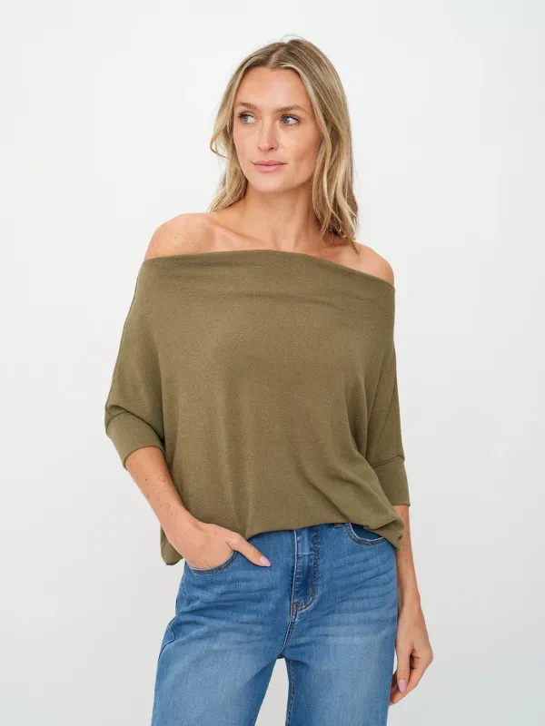 Short Sleeve Anywhere Top- Olive