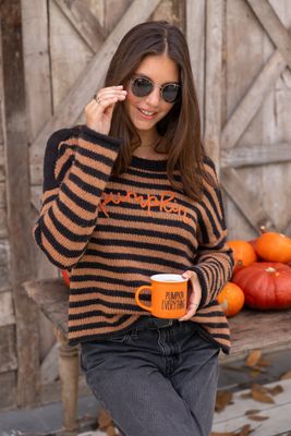 PUMPKIN STRIPED CREW CHUNKY