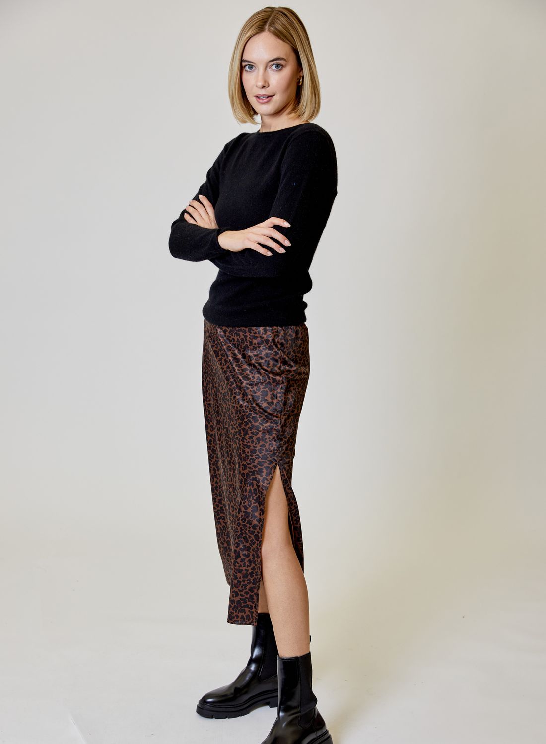 Animal Print Midi Skirt