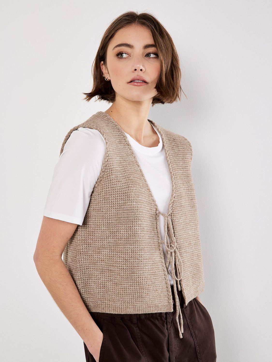 Scallop Knit Tie Top