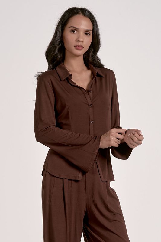 Cocoa Button Down