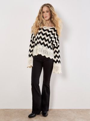 Chevron Scallop Knit Jumper