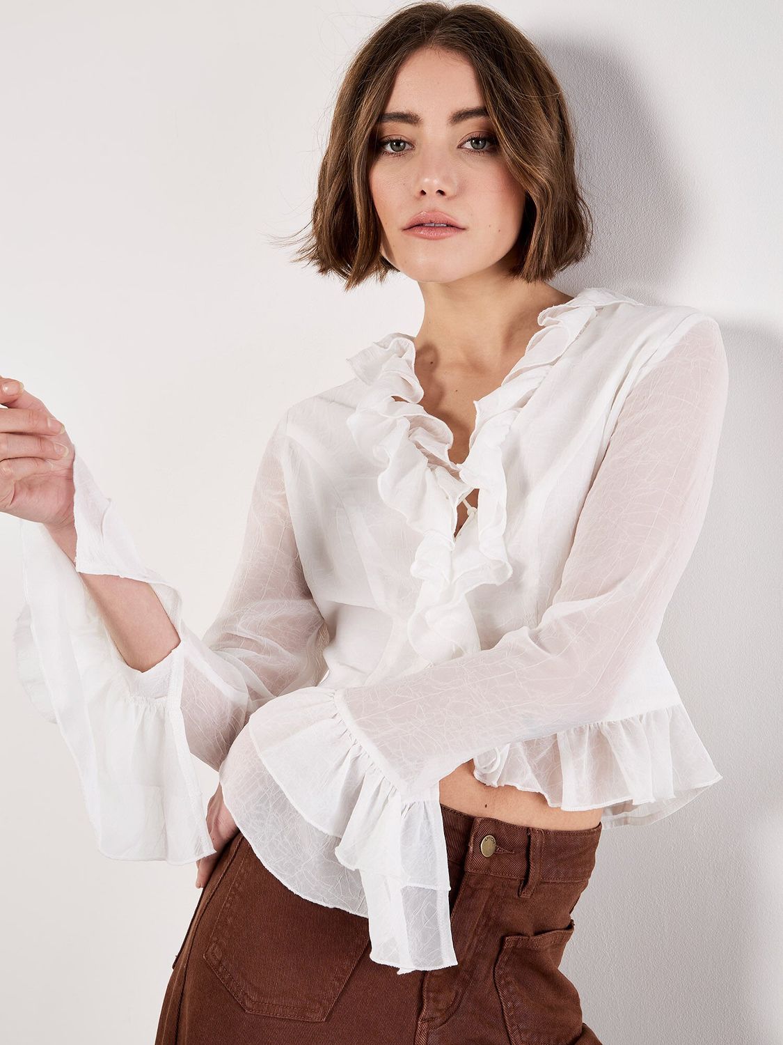 Ruffle Tie Crop Top