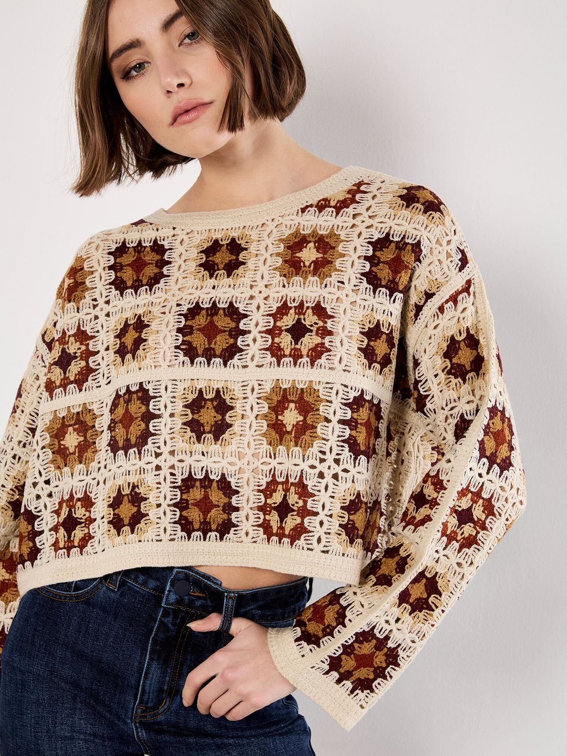 CROCHET SQUARES BOXY JUMPER