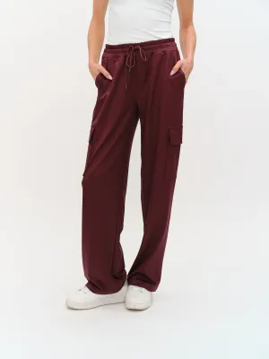 Headliner Coated Cargo Pants- Burgundy