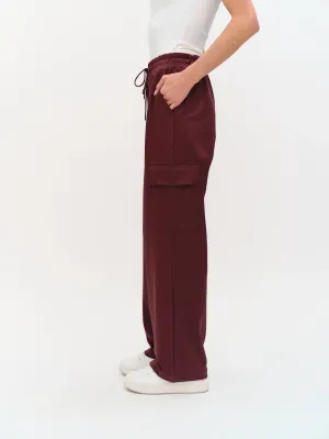 Headliner Coated Cargo Pants- Burgundy