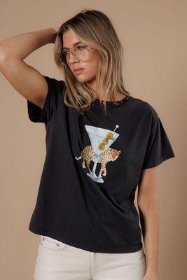Leopard Martini Wide Boy Tee