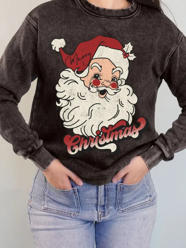 Merry Christmas Santa Sweatshirt- Red