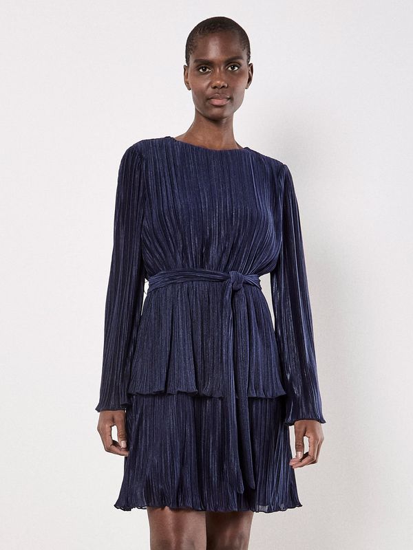 Lurex Plisse Layer Dress