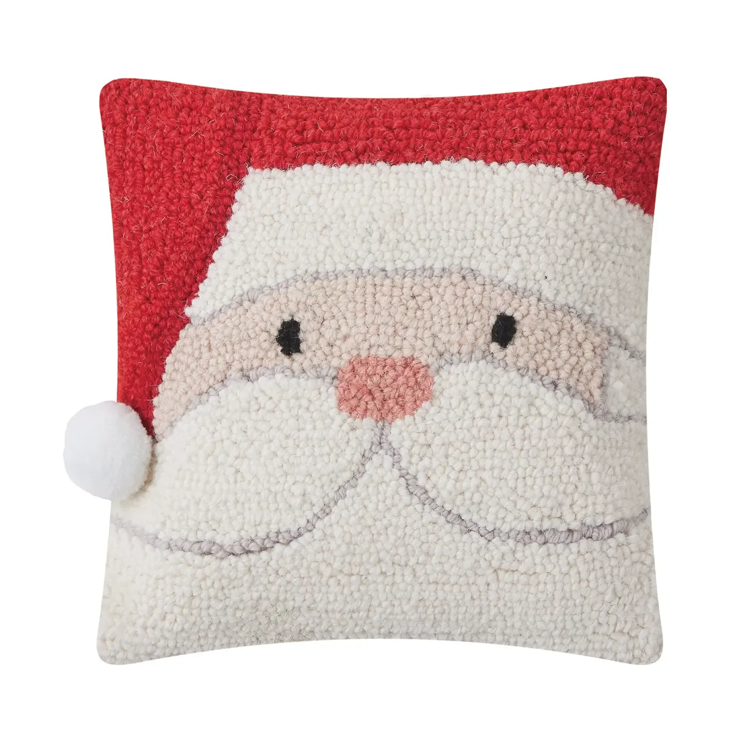 Holiday Santa W/ Pom Hook Pillow