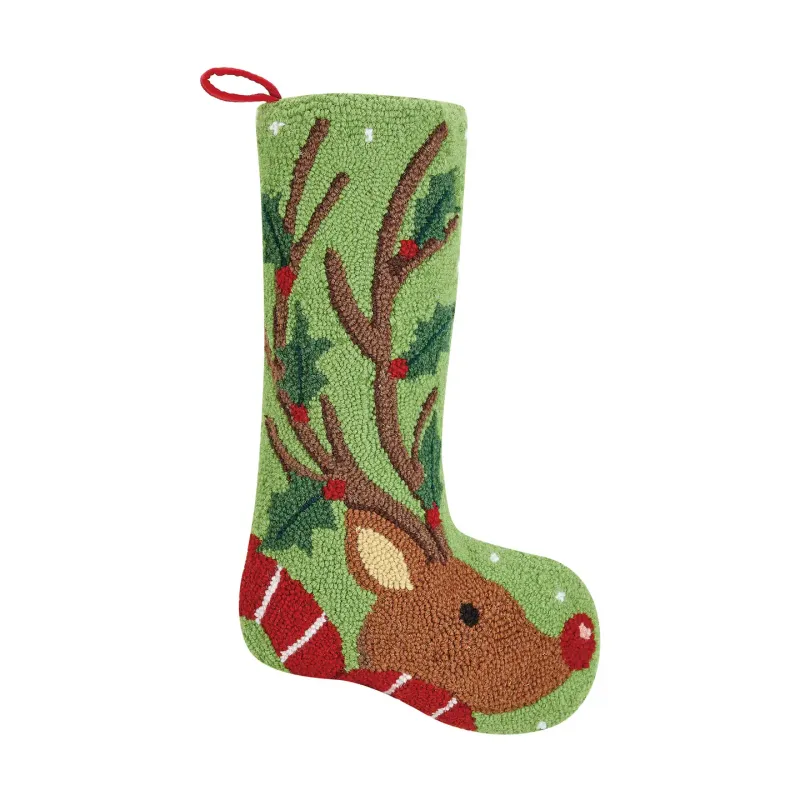 Reindeer W/ Holly Stocking