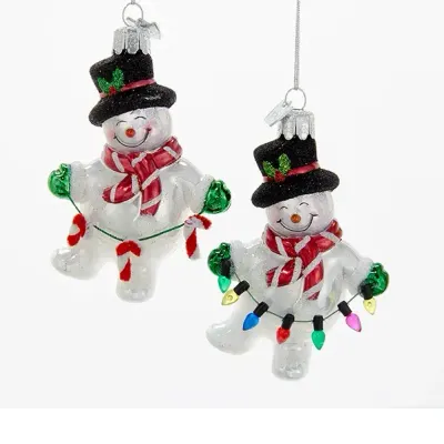 Noble Gems Snowman W/Garland Ornament 