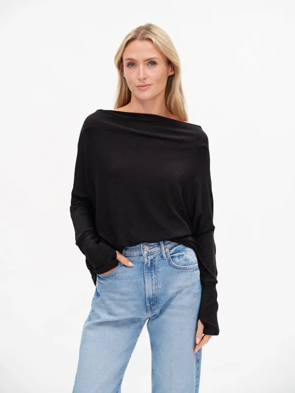 The Anywhere Top- Lurex Black