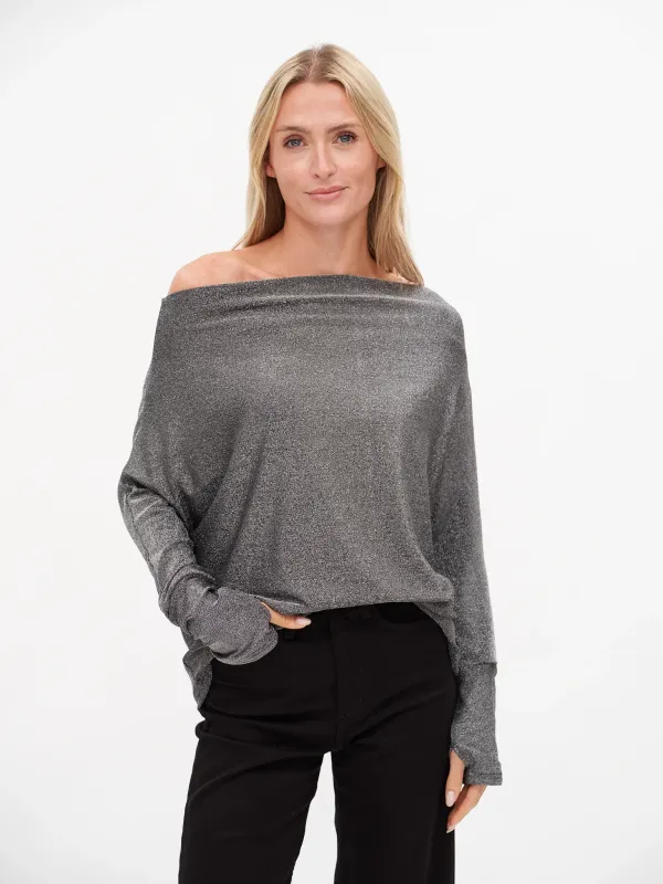 The Anywhere Top- Lurex Silver