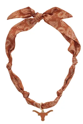 Texas Longhorn Logo Scarf Necklace 
