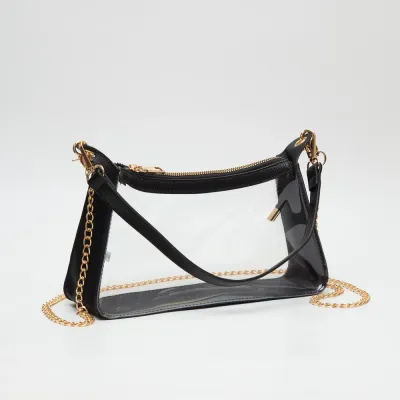 Clear stadium bag- Black