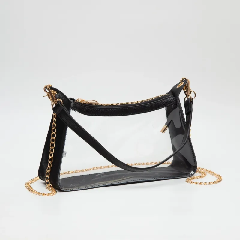 Clear stadium bag- Black