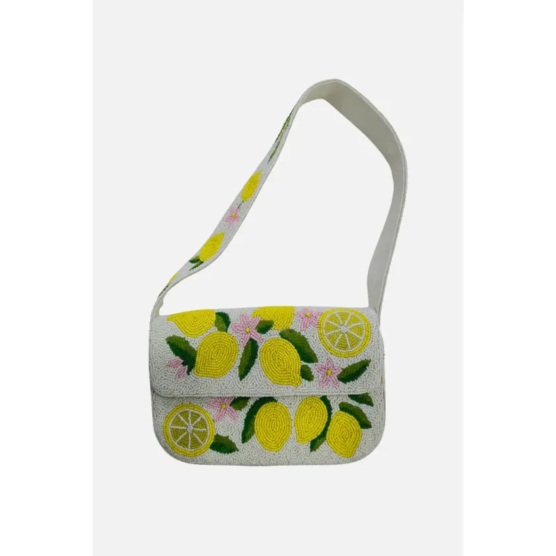 Lemons Beaded Shoulder Bag 