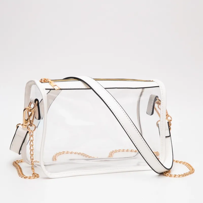 Clear stadium bag- White
