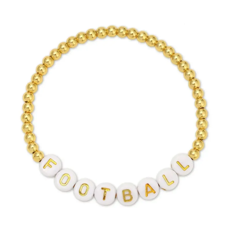 Football beaded bracelet