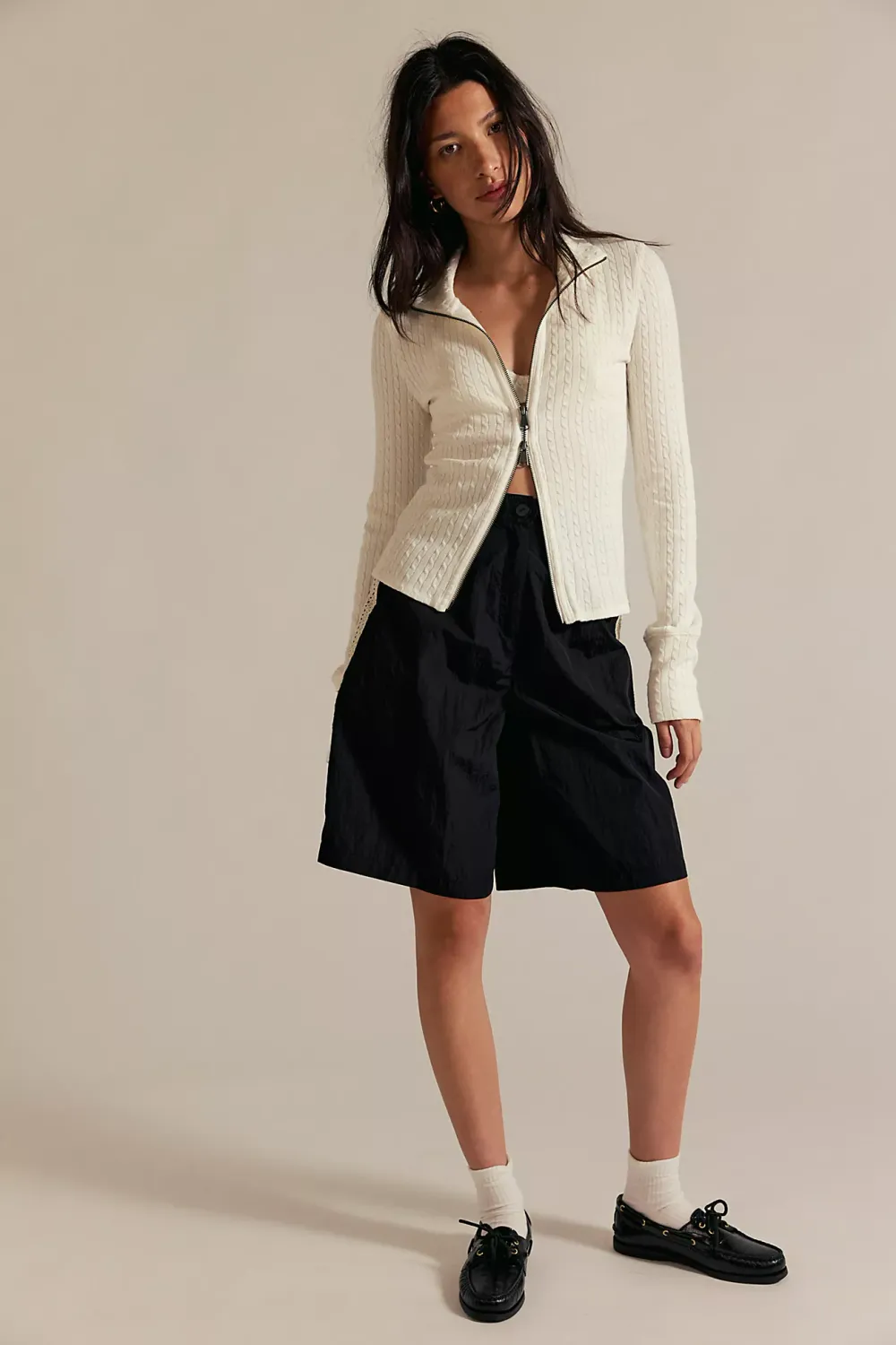 BRUNCH GIRL ZIP UP / CLEAN IVORY