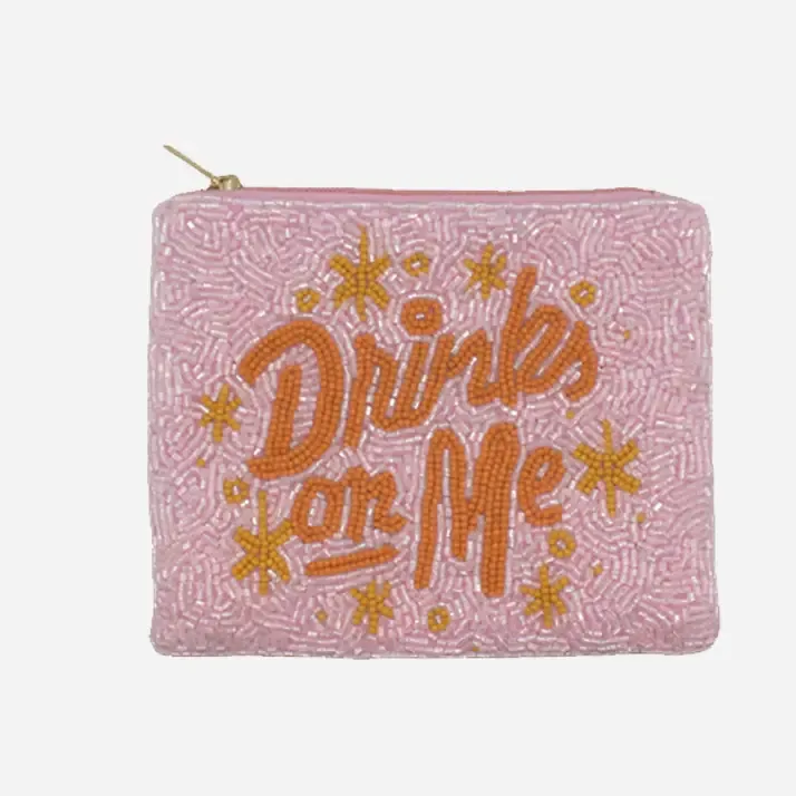 Drinks on Me Beaded Coin Pouch