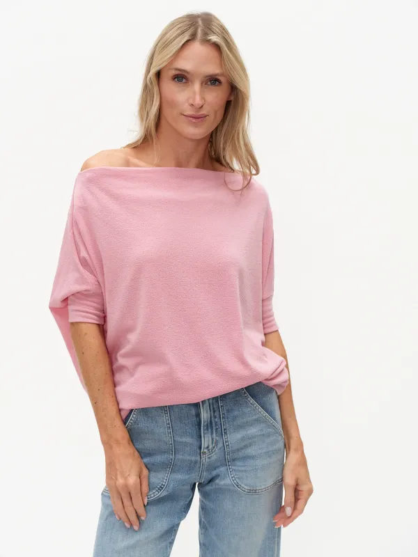 Short Sleeve Anywhere Top- Pink Lace