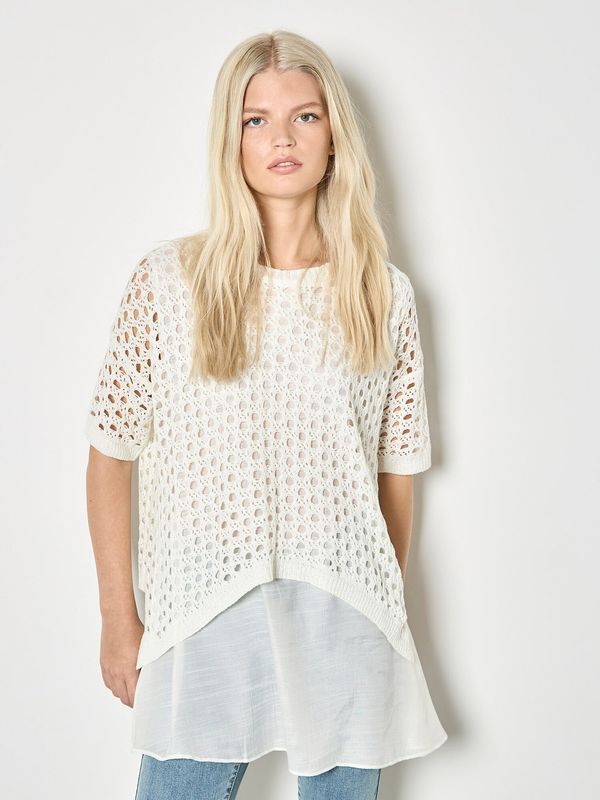 Knitted Mesh Shimmer Layer Tunic