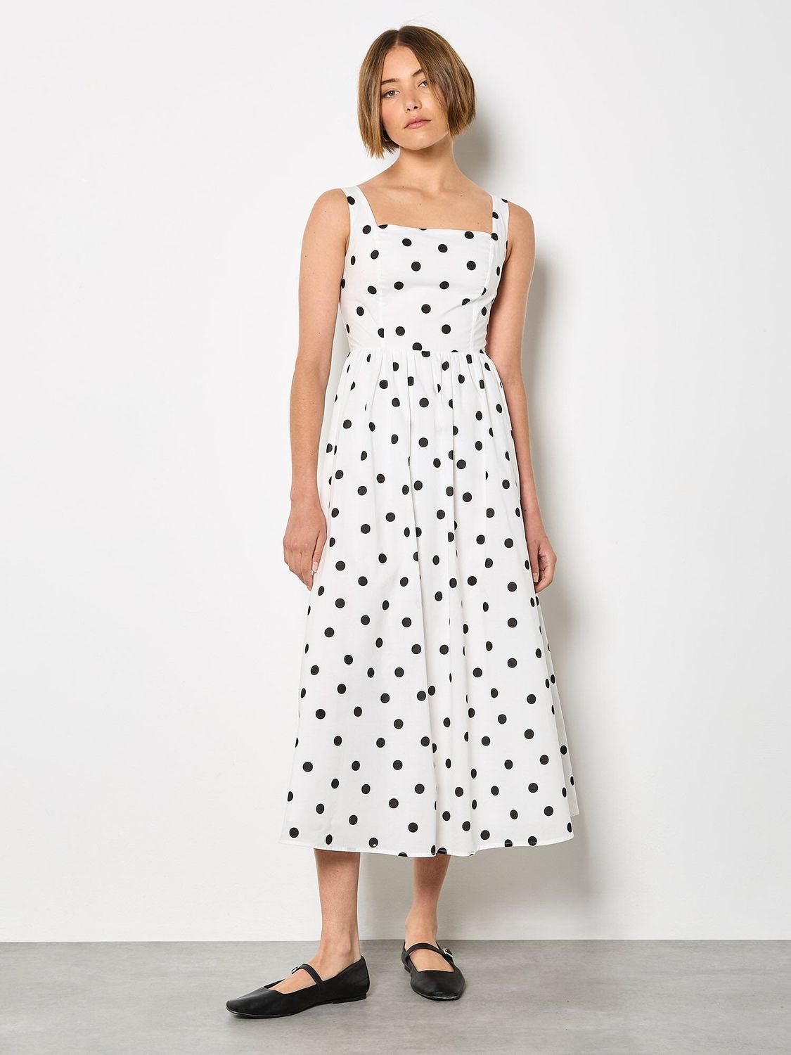 Polkadot A-Line Midi Dress