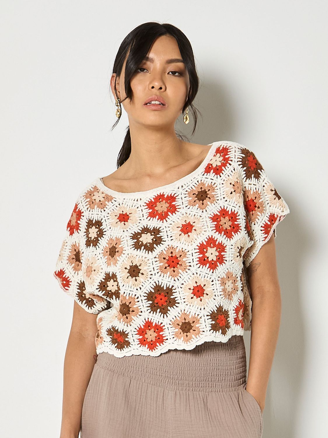 Hexagon Flowers Crochet Top