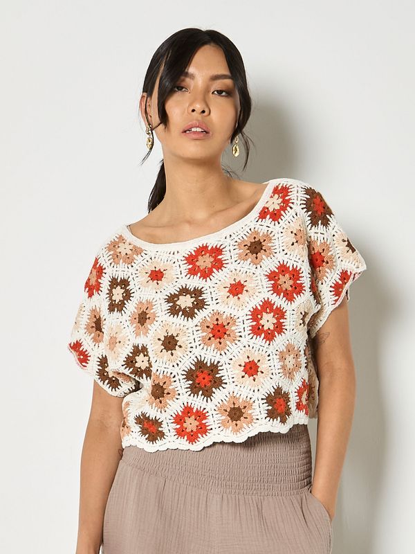 Hexagon Flowers Crochet Top