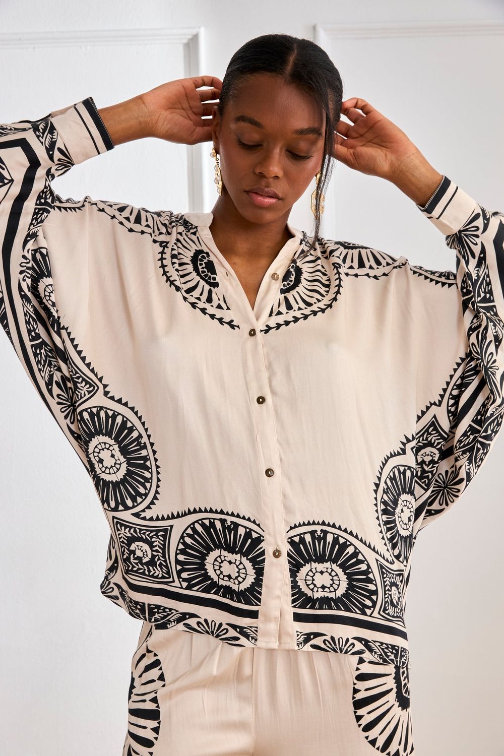 Geometric Kimono Blouse