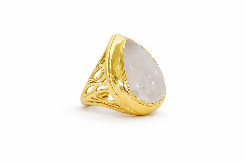 Easton Elle Tear Drop Ring- Clear Crystal