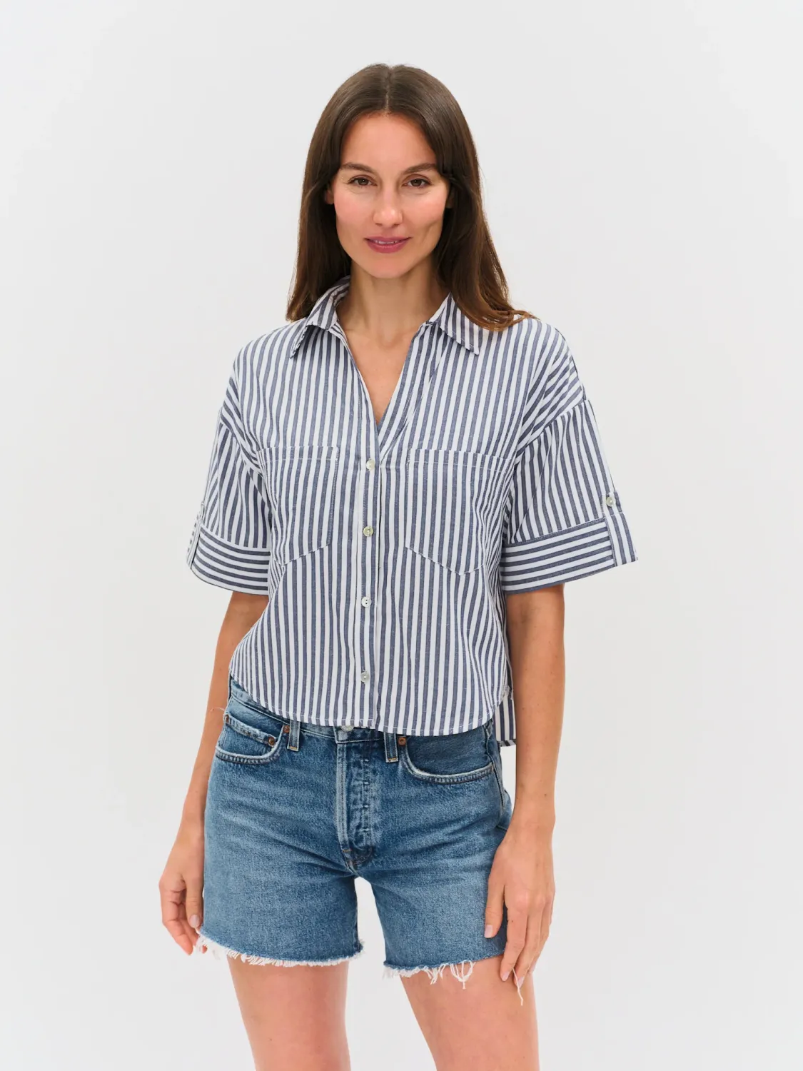 Harper Striped Pocket Top